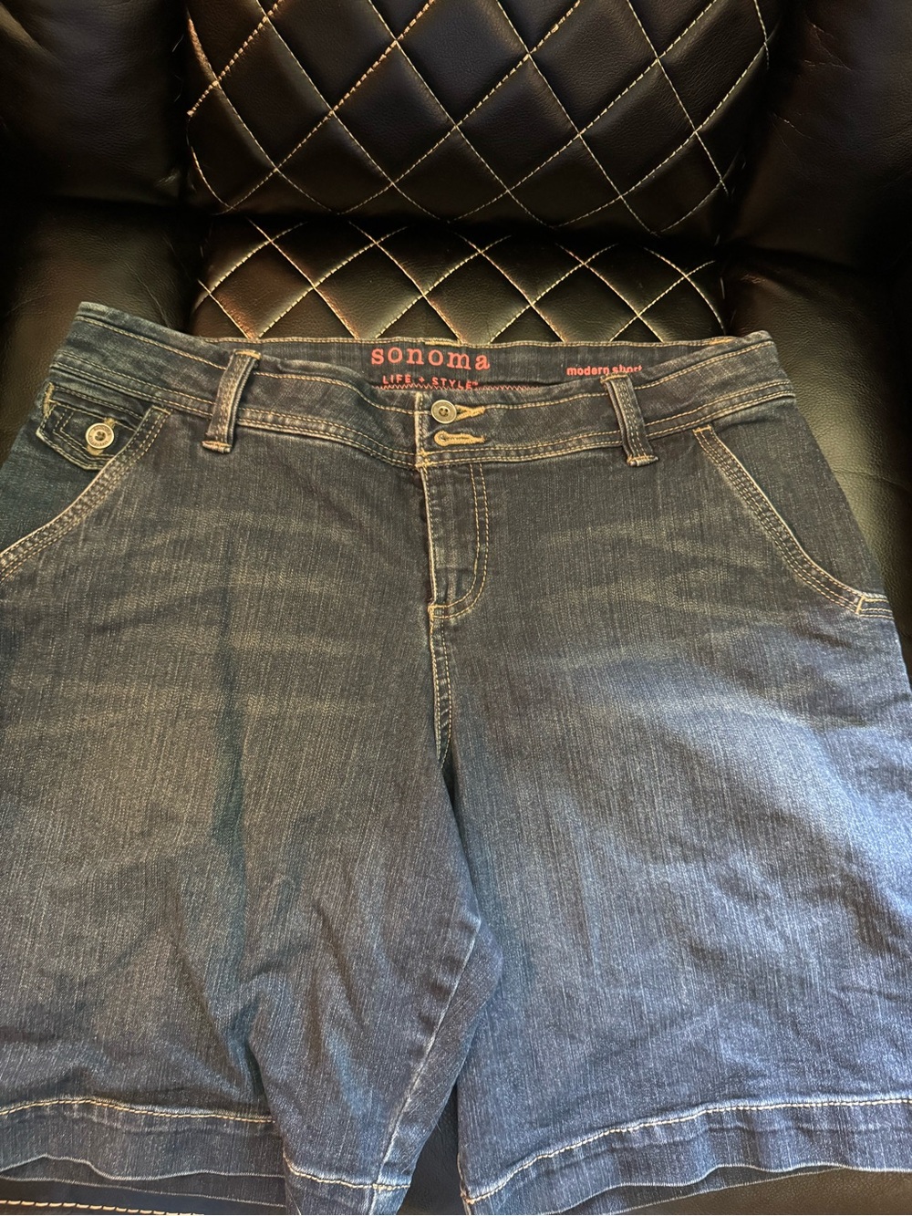 Sonoma Women's Dark Blue Boyfriend Denim Shorts